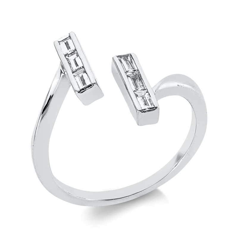 Ring 18 kt WG, 6 Bag. 0,30 ct, TW-vsi