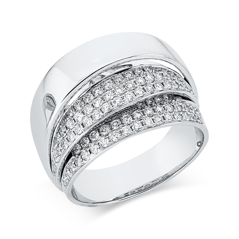 Ring 18 kt WG, 78 Brill. 0,67 ct, TW-vsi