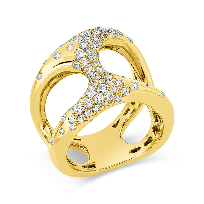 Ring 18 kt GG, 85 Brill. 0,86 ct, TW-vsi/si