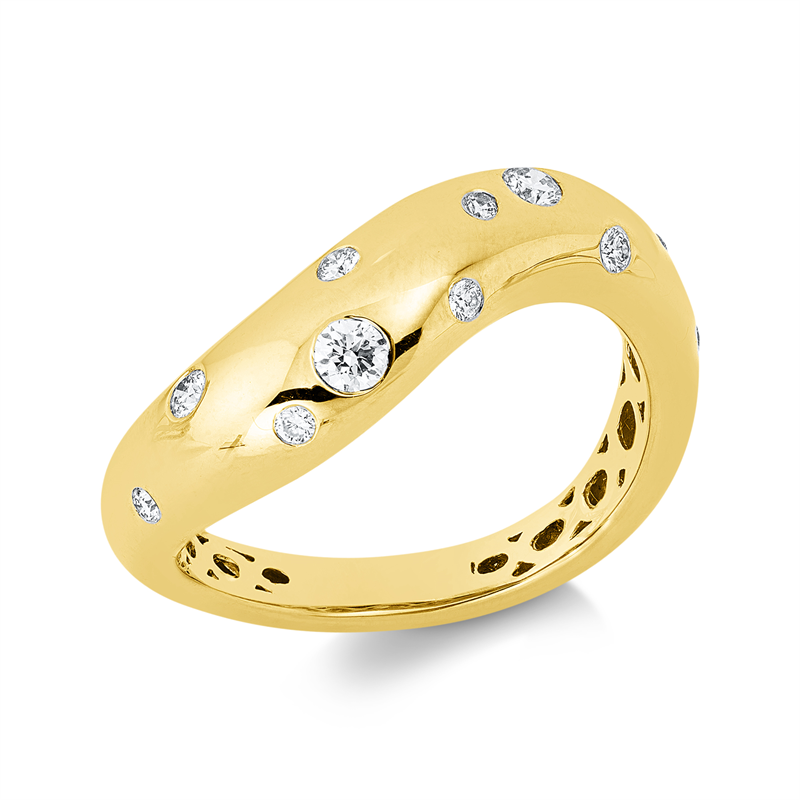Ring 18 kt GG, 11 Brill. 0,21 ct, TW-vsi