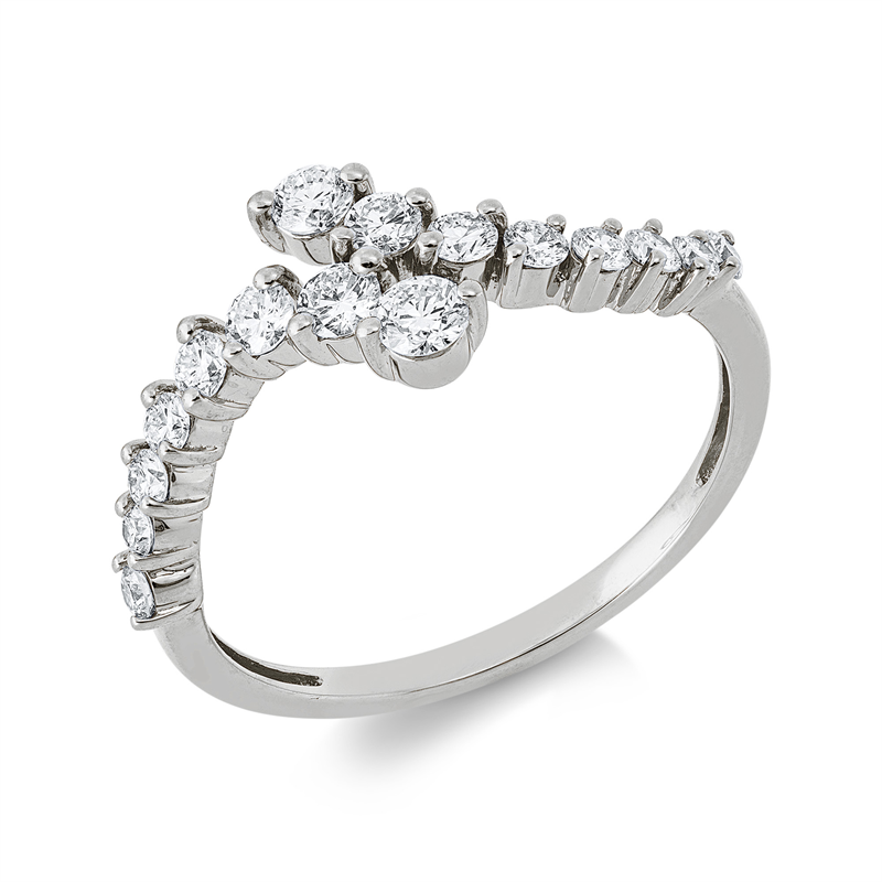 Ring 18 kt WG, 16 Brill. 0,54 ct, TW-si