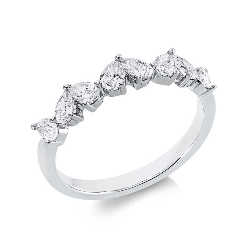 Ring 18 kt WG, 8 Tropfen 0,82 ct, TW-vsi/si