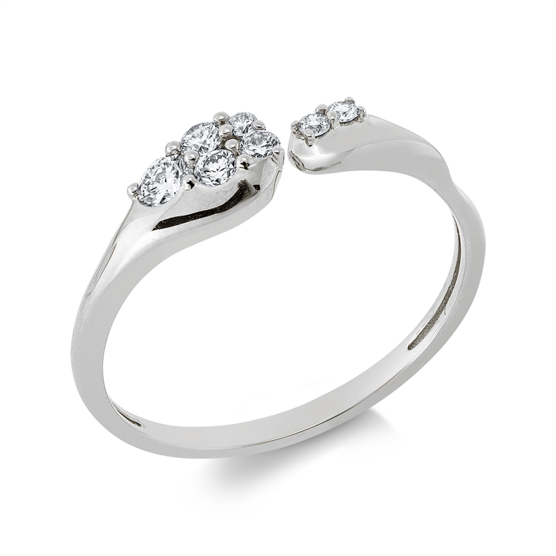 Ring 18 kt WG, 7 Brill. 0,20 ct, TW-si