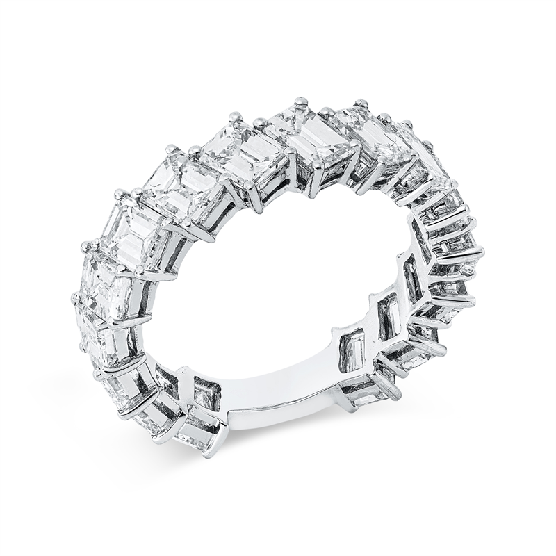 Ring 18 kt WG, 8 Sm.schliff 2,81 ct, I-vvs/vs, 8 Sm.schliff 2,43 ct, I-vvs/vs