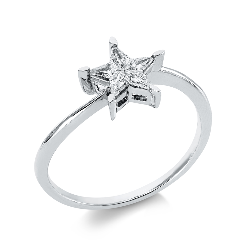 Ring 18 kt WG, 5 Fant-Schl. 0,25 ct, TW-vsi