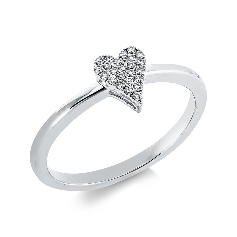Ring 14 kt WG, 24 Brill. 0,08 ct, TW-si