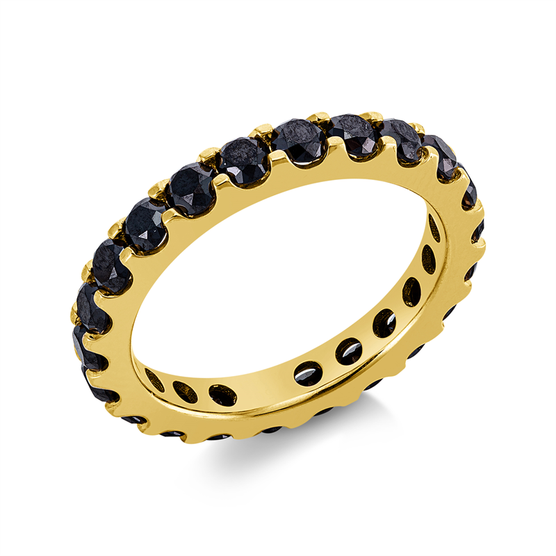 Ring 18 kt GG, 22 Brill. 2,44 ct, schwarz