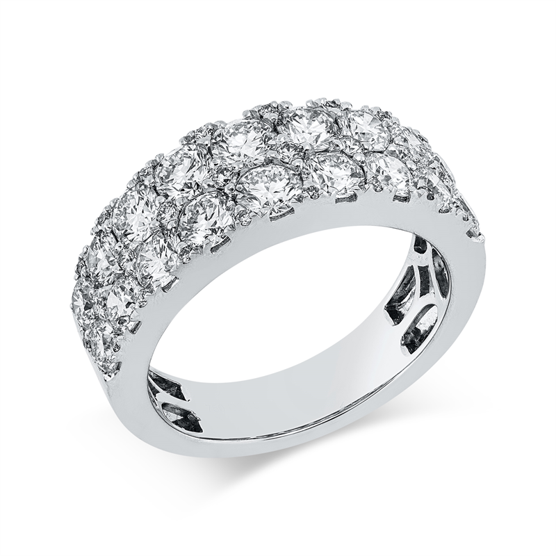 Ring 18 kt WG, 6 Brill. 0,07 ct, 16 Brill. 1,99 ct, TW-si, 2 Brill. 0,31 ct, TW-si, 20 Brill. 0,08 ct, TW-si