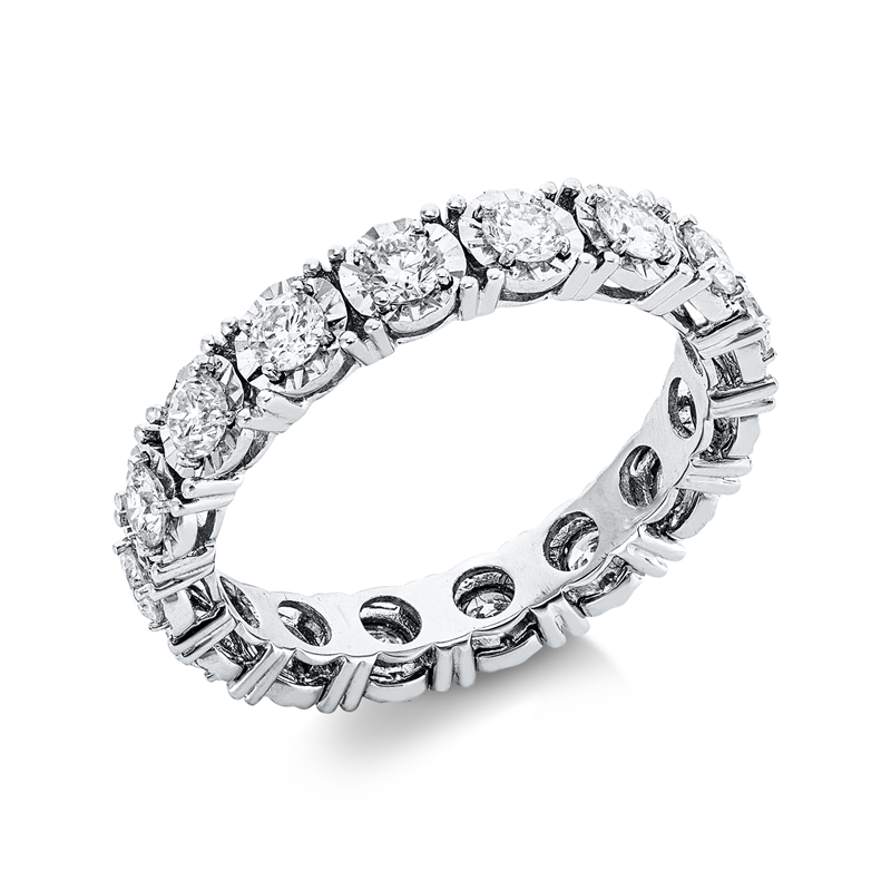 Ring 18 kt WG, 16 Brill. 1,18 ct, TW-si