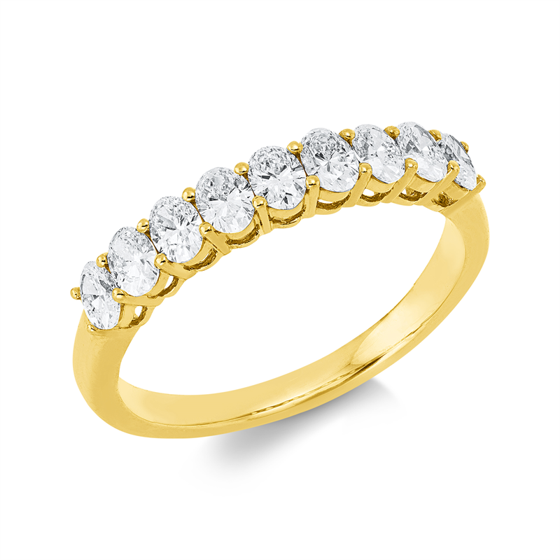 Ring 18 kt GG, 9 Oval 0,72 ct, F-vsi/si