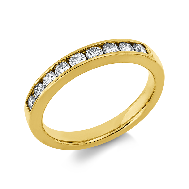 Ring 18 kt GG, 9 Brill. 0,47 ct, TW-si/pi