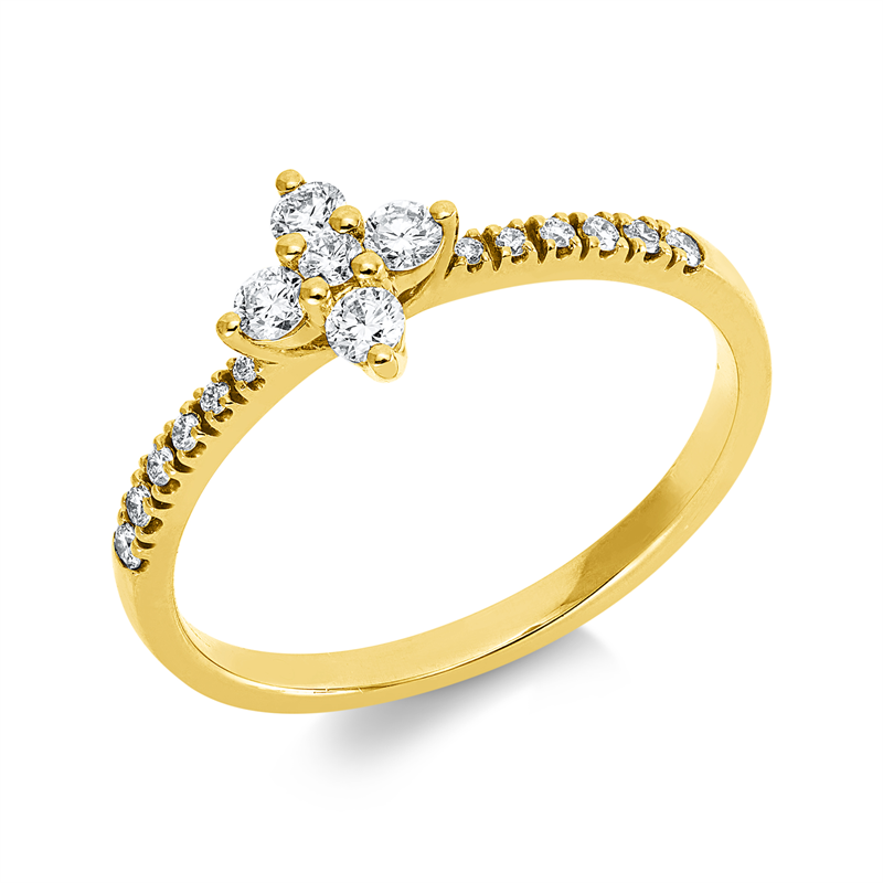 Ring 18 kt GG, 17 Brill. 0,27 ct, TW-pi