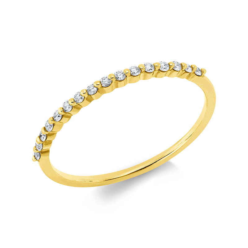 Ring 18 kt GG, 16 Brill. 0,10 ct, TW-pi