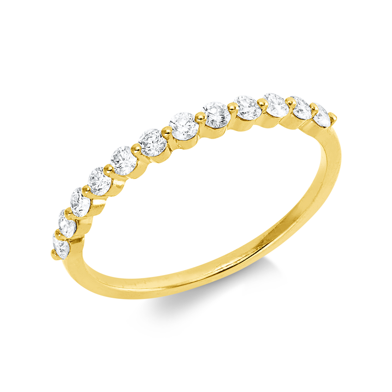 Ring 18 kt GG, 12 Brill. 0,32 ct, TW-pi