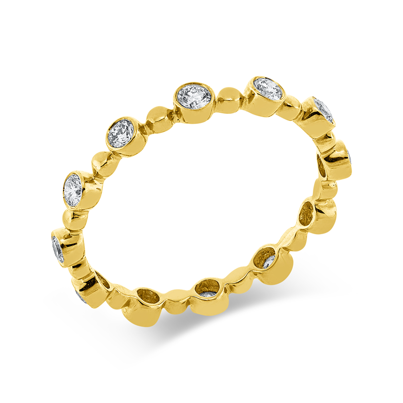 Ring 18 kt GG, 12 Brill. 0,48 ct, TW-si