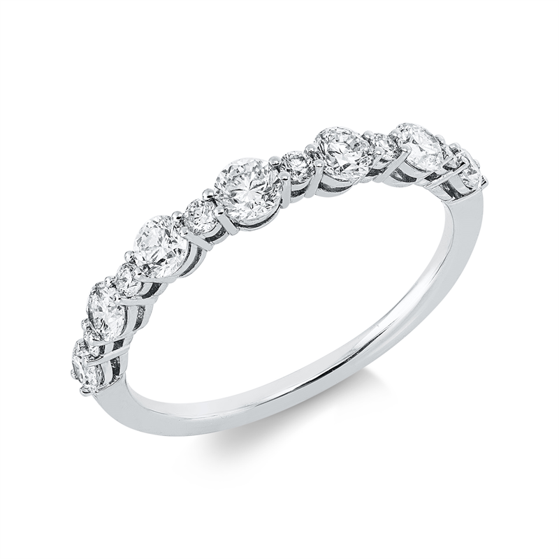 Ring 18 kt WG, 13 Brill. 0,71 ct, TW-pi
