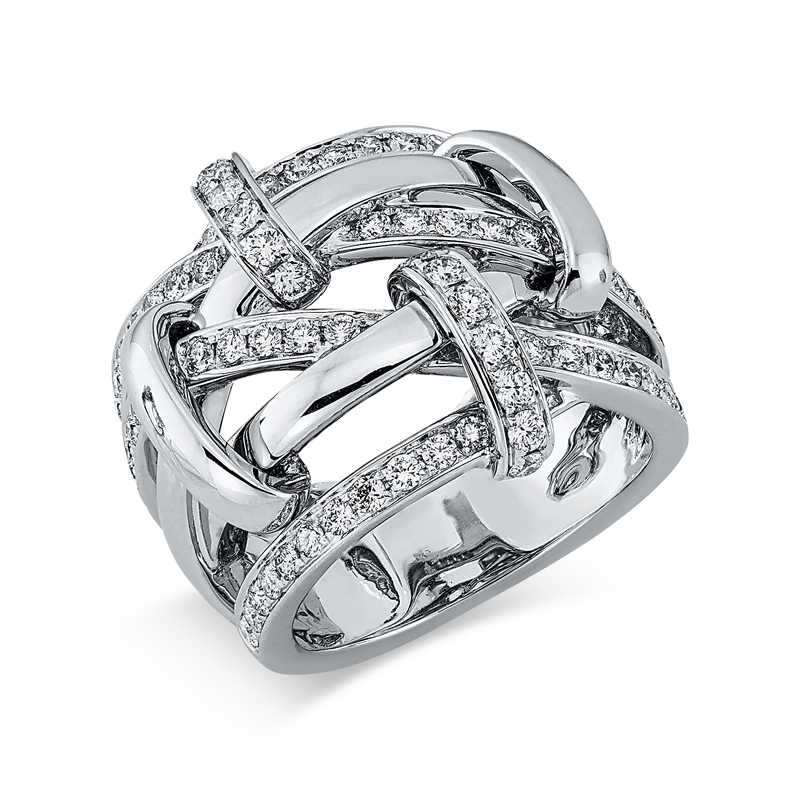 Ring 18 kt WG, 80 Brill. 1,25 ct, TW-vsi