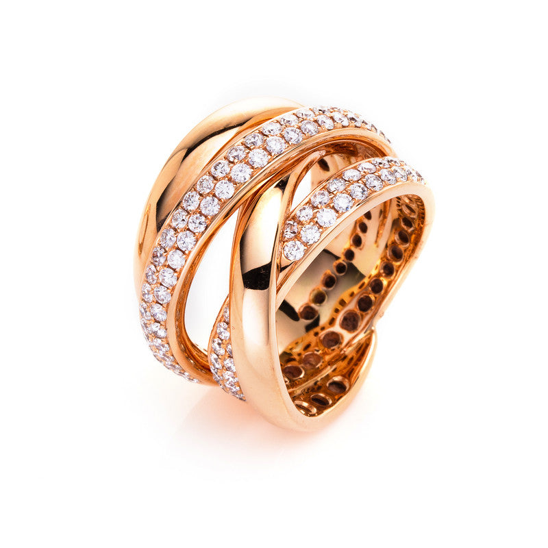 Ring 18 kt RG, 87 Brill. 1,01 ct, TW-vsi