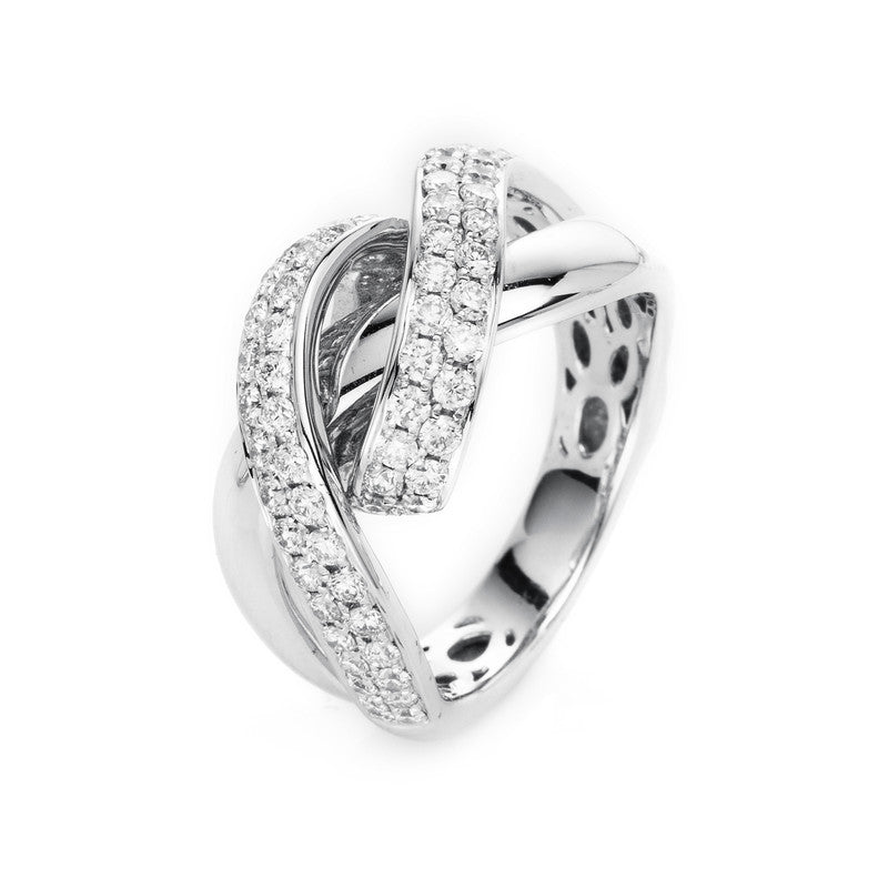 Ring 18 kt WG, 70 Brill. 1,12 ct, TW-vsi