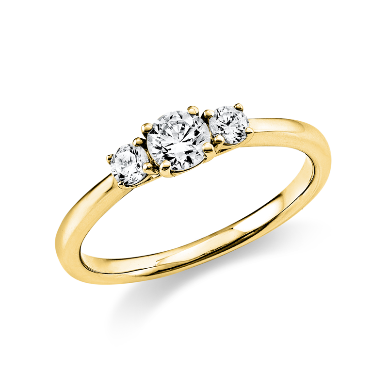 Ring 18 kt GG, GIA7288583095, 1 Brill. 0,30 ct, TW-si, 2 Brill. 0,17 ct, TW-si