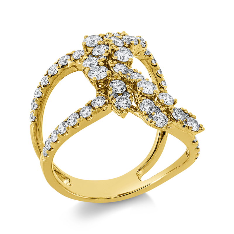 Ring 18 kt GG, 61 Brill. 1,61 ct, TW-si, 1 Brill. 0,08 ct, TW-si
