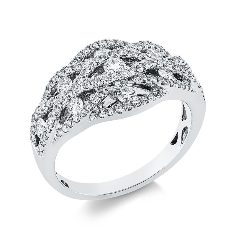 ABVERKAUF Ring 18 kt WG, 249 Brill. 1,21 ct, TW-si