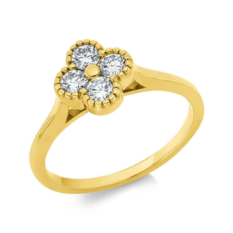 Ring 18 kt GG, 4 Brill. 0,39 ct, TW-si