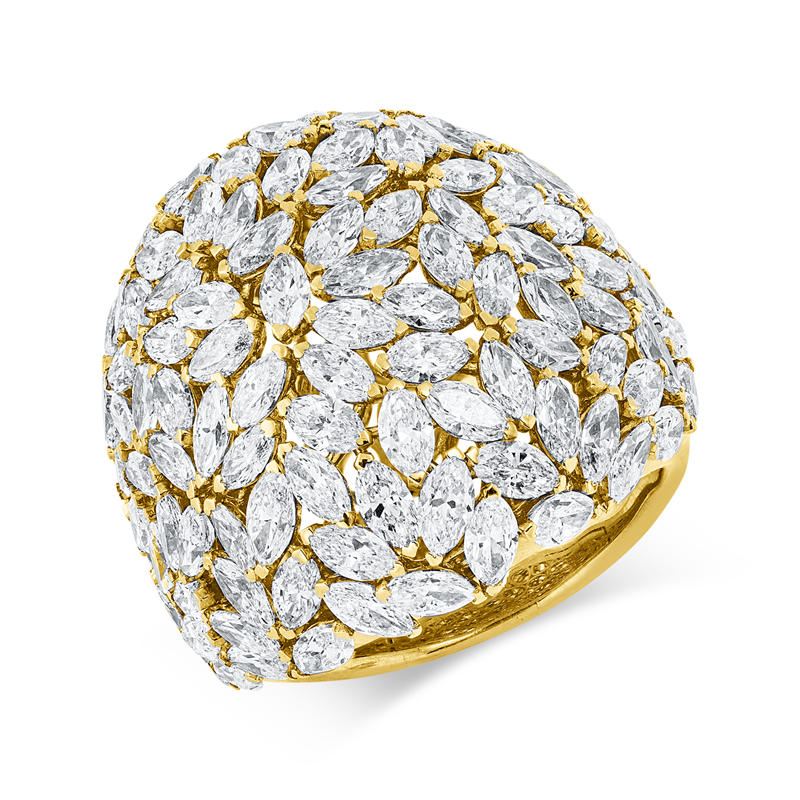 Ring 18 kt GG, 100 Nav. 9,64 ct, F-vsi/si