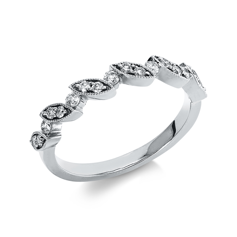 Ring 18 kt WG, 17 Brill. 0,28 ct, TW-si