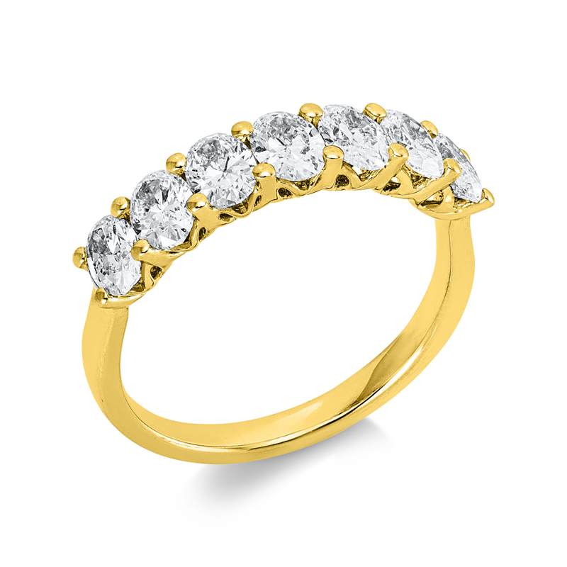 Ring 18 kt GG, 7 Oval 1,30 ct, W-vsi
