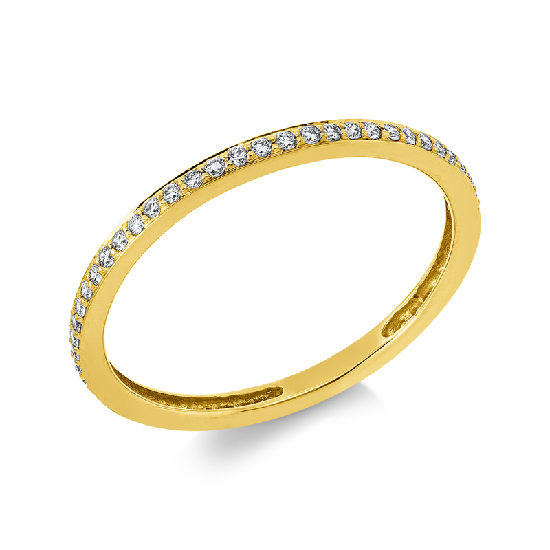 Ring 18 kt GG, 56 Brill. 0,25 ct, TW-si