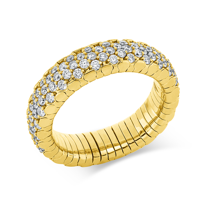 Ring 18 kt GG, Flex-Band, variabel, 125 Brill. 1,51 ct, TW-si