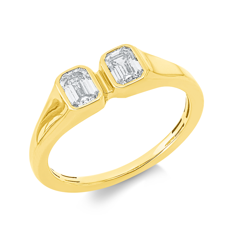 Ring 18 kt GG, 2 Sm.schliff 0,69 ct, TW-si
