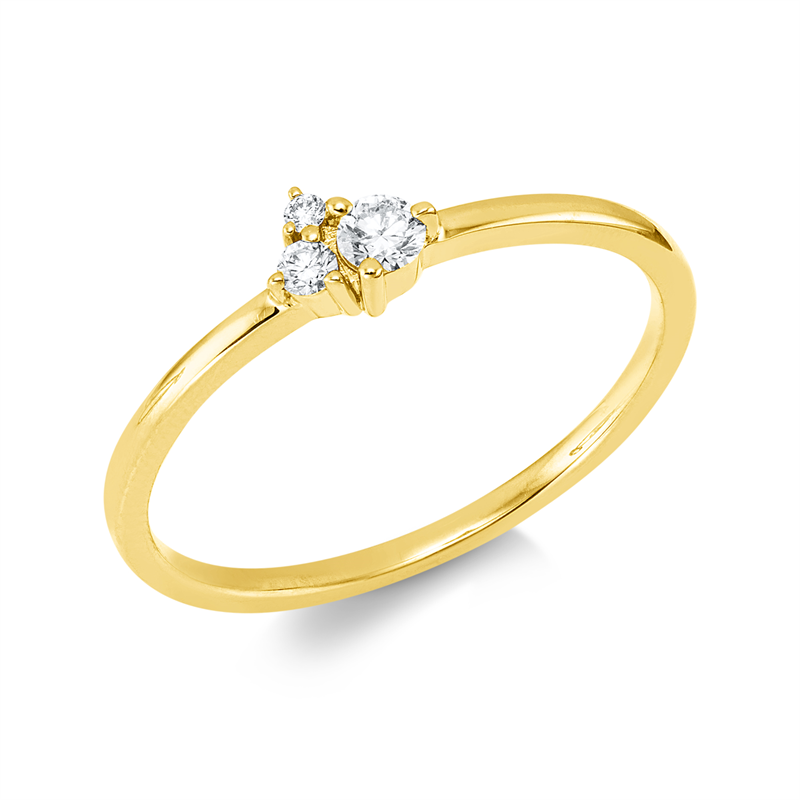 Ring 18 kt GG, 3 Brill. 0,12 ct, W-si