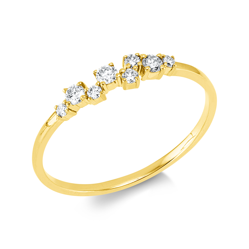 Ring 18 kt GG, 8 Brill. 0,18 ct, W-si