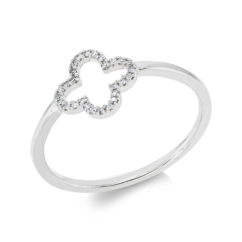 Ring 18 kt WG, 28 Dia. 0,05 ct, TW-si