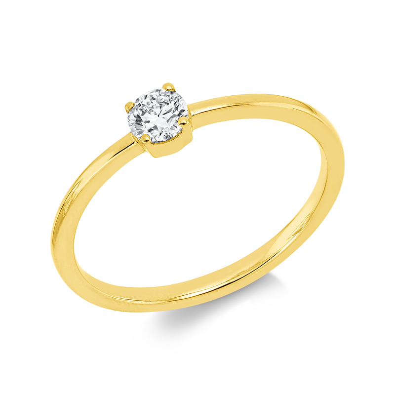 Ring 18 kt GG, 1 Brill. 0,20 ct, TW-si