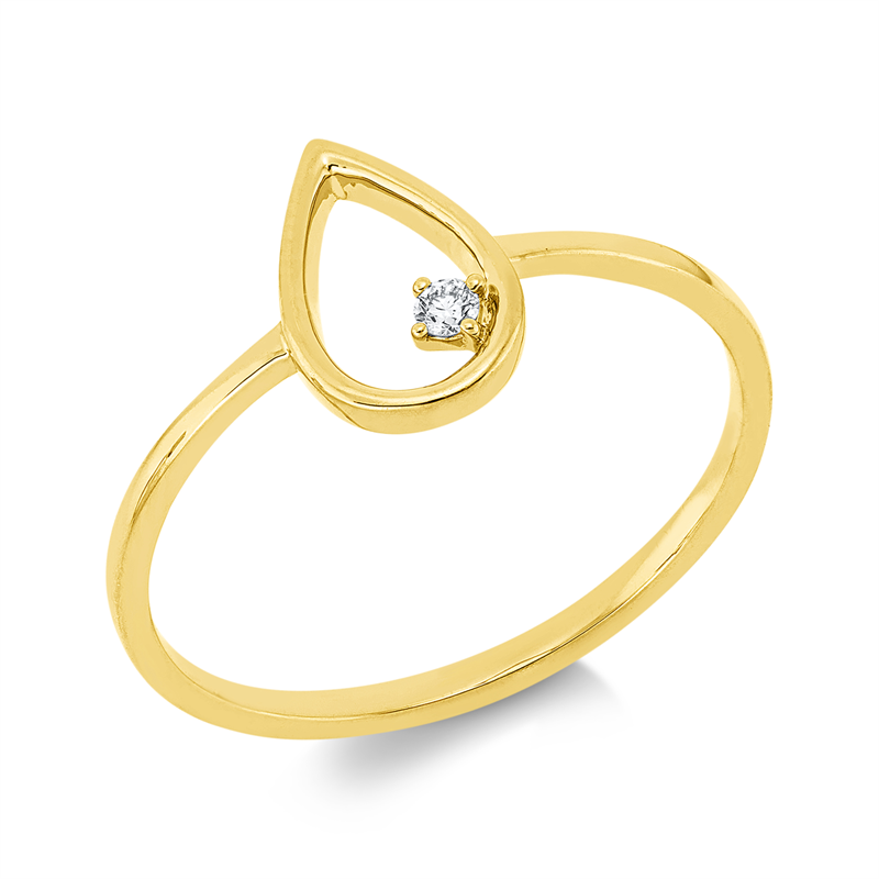 Ring 18 kt GG, 1 Brill. 0,02 ct, TW-si