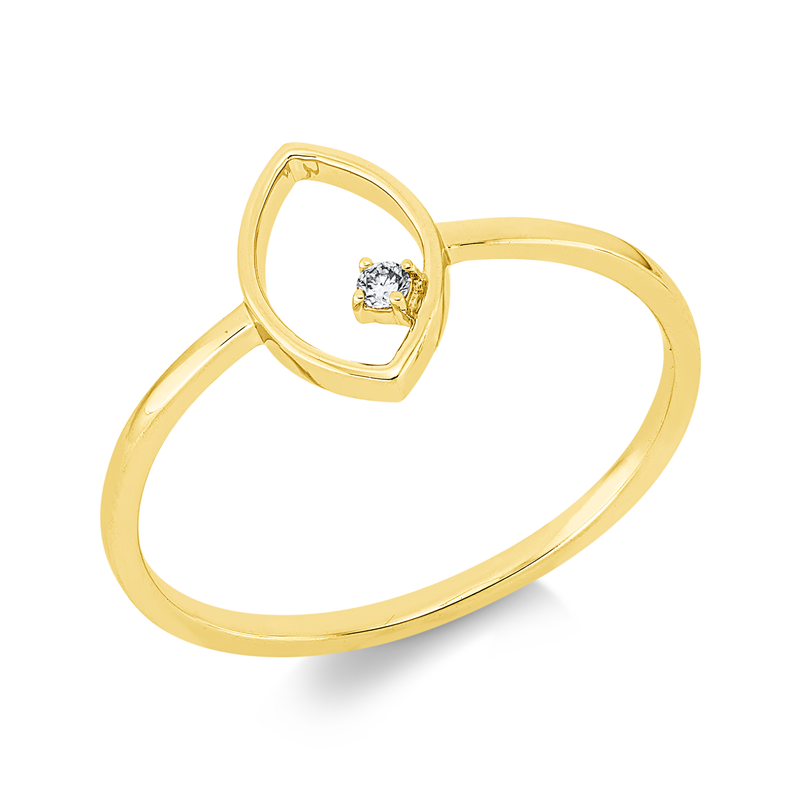 Ring 18 kt GG, 1 Brill. 0,02 ct, TW-si