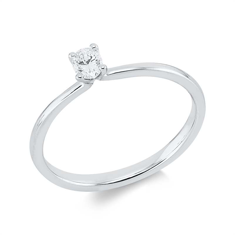 Ring 18 kt WG, 1 Oval 0,18 ct, TW-si