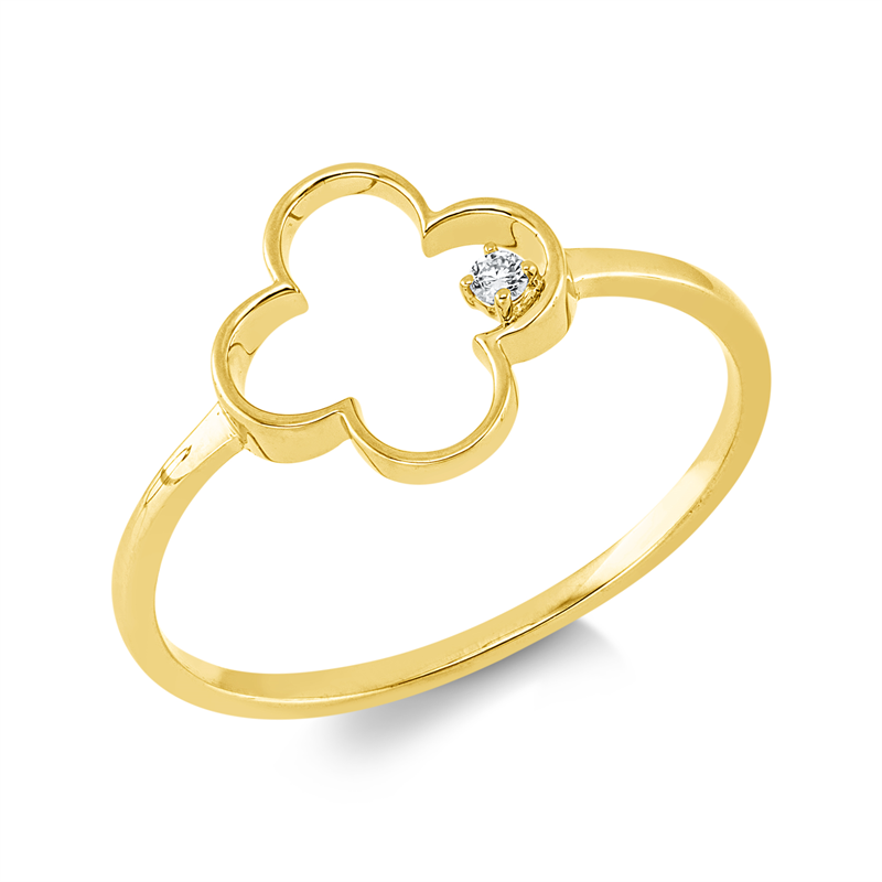 Ring 18 kt GG, 1 Brill. 0,02 ct, TW-si