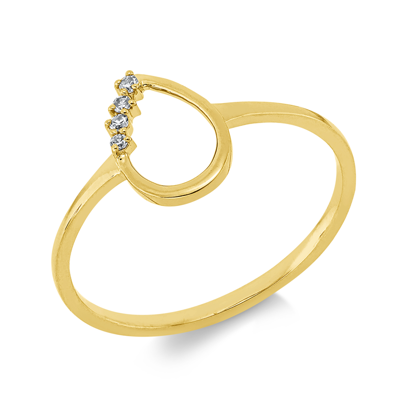 Ring 18 kt GG, 4 Dia. 0,03 ct, TW-si