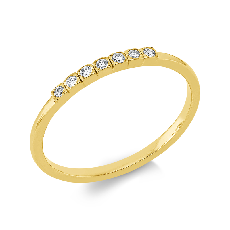 Ring 18 kt GG, 7 Brill. 0,08 ct, TW-si