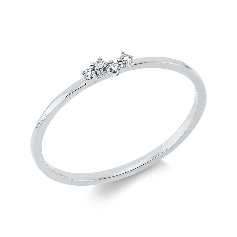Ring 18 kt WG, 2 Dia. 0,02 ct, TW-si, 2 Dia. 0,01 ct, TW-si