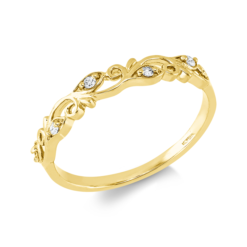 Ring 18 kt GG, 5 Brill. 0,07 ct, TW-si