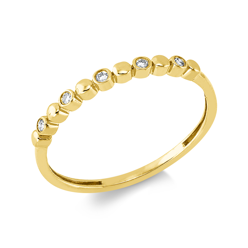 Ring 18 kt GG, 5 Brill. 0,05 ct, TW-si