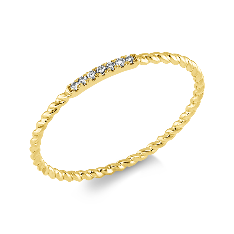 Ring 18 kt GG, 7 Dia. 0,03 ct, TW-si