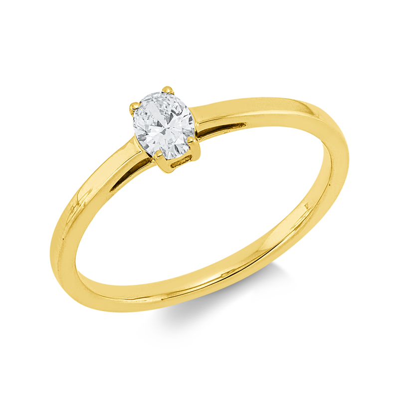 Ring 18 kt GG, 1 Oval 0,23 ct, TW-si