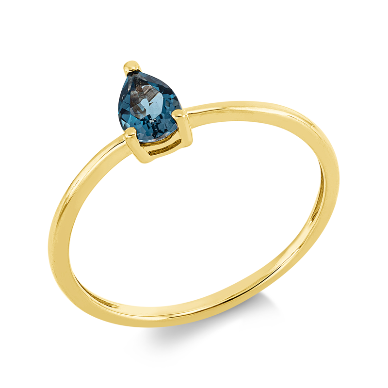 Ring 18 kt GG, 1 Topas 0,46 ct Lond. blue