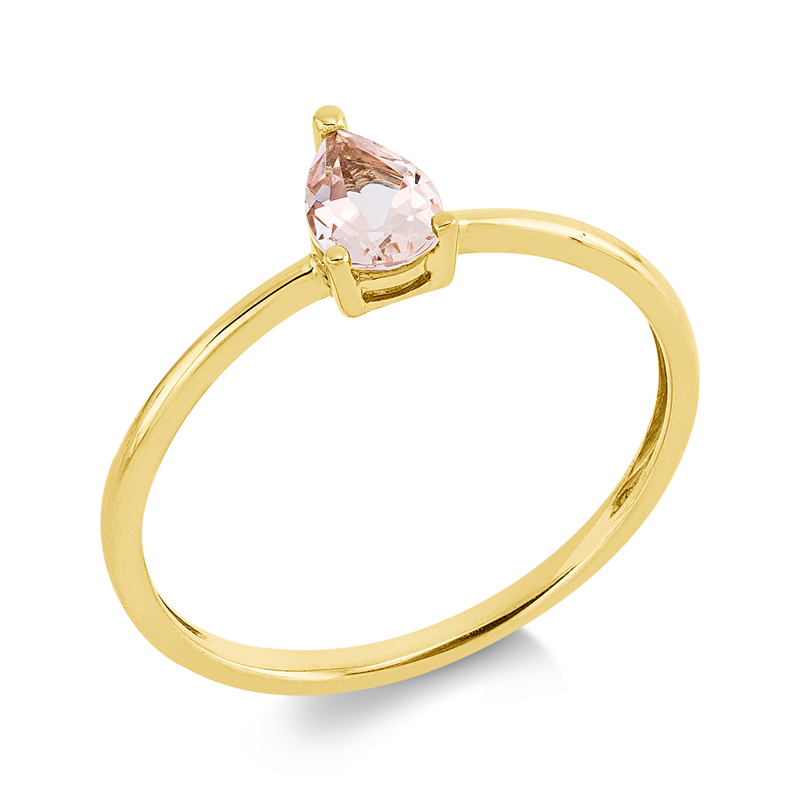 Ring 18 kt GG, 1 Morganit 0,31 ct rosa
